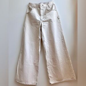 Closed Cream Flare Wide-Leg Jeans